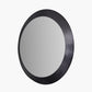 Graphite Metal Angled Frame Round Mirror Large