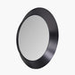 Graphite Metal Angled Frame Round Mirror