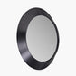 Graphite Metal Angled Frame Round Mirror