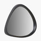 Black Wood Veneer Curved Wall Mirror