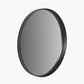 Black Wood Veneer Deep Edge Round Wall Mirror Large