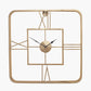 Gold Metal Double Framed Square Wall Clock