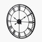 Black Metal Round Wall Clock Large