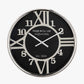 Silver Metal and Black Face Round Wall Clock