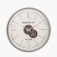 Ivory and Silver Wood Working Cog Wall Clock