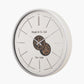 Ivory and Silver Wood Working Cog Wall Clock