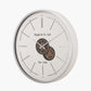 Ivory and Silver Wood Working Cog Wall Clock