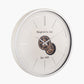 Ivory and Silver Wood Working Cog Wall Clock