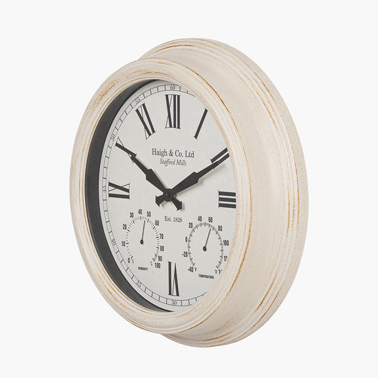 Antique Effect Gold Brushed Cream Indoor Outdoor Wall Clock