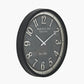 Black Wood Effect Black Faced Round Wall Clock