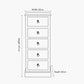 Loft Blue Multicoloured Pine Wood 5 Drawer Unit
