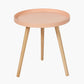 Halston Apricot Wood Veneer and Natural Pine Wood Side Table