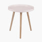 Halston Blush Wood Veneer and Natural Pine Wood Side Table