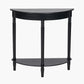 Heritage Black Pine Wood Half Moon Console Table