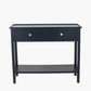 Chelmsford Satin Black Pine Wood 2 Drawer Console Table