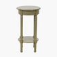 Heritage Olive Pine Wood Round Accent Table