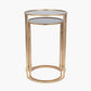 Veneziano S/2 Antique Gold Metal and Black Glass Side Tables
