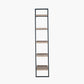 Gallery Natural Wood Veneer and Black Metal 5 Shelf Ladder Unit