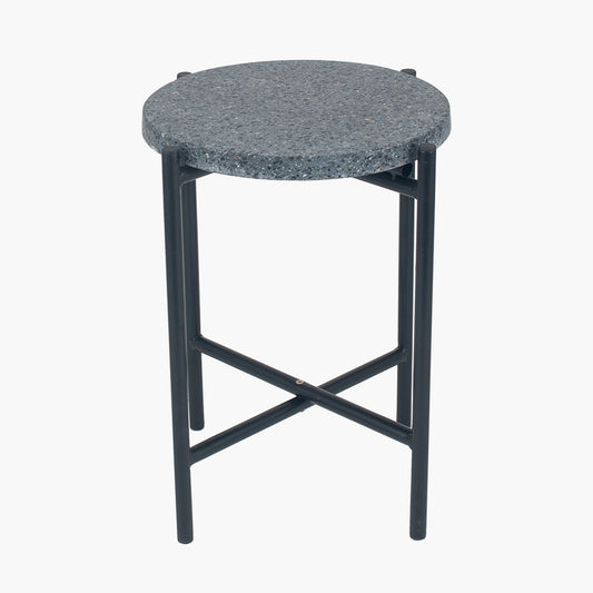 Romeo Black Terrazzo & Matt Black Metal Table Small