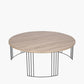 Atri Dark Oak Wood Veneer and Black Metal Coffee Table