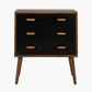 Klee Black Pine Wood 3 Drawer Unit