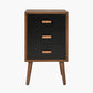 Klee Black Pine Wood 3 Drawer Bedside