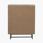 Marca Sand Wash Acacia Wood and Black Metal 2 Door Bar Cabinet