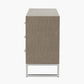 Ambroso Grey Wash Mango Wood and Silver Metal 3 Drawer Unit
