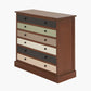 Loft Sage Multicoloured Pine Wood 6 Drawer Unit