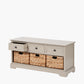 Devonshire Putty Pine Wood 3 Drawer 3 Basket Unit