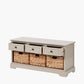 Devonshire Putty Pine Wood 3 Drawer 3 Basket Unit