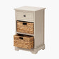 Devonshire Putty Pine Wood 1 Drawer 2 Basket Unit