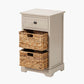 Devonshire Putty Pine Wood 1 Drawer 2 Basket Unit