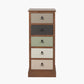Loft Sage Multicoloured Pine Wood 5 Drawer Unit