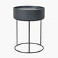 Hugo Dark Grey Wood Veneer and Black Metal Storage Table