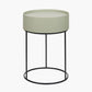 Hugo Sage Green Wood Veneer and Black Metal Storage Table