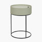 Hugo Sage Green Wood Veneer and Black Metal Storage Table