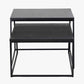 Mashiko S/2 Black Ash Veneer and Black Metal Coffee Tables