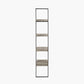 Jersey Concrete Effect Wood Veneer and Black Metal 4 Shelf Ladder Unit