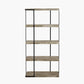 Jersey Concrete Effect Wood Veneer and Black Metal 4 Shelf Unit