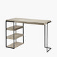 Jersey Concrete Effect Wood Veneer and Black Metal Desk