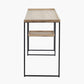 Gallery Natural Wood Veneer and Black Metal Desk