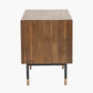 Arte Dark Brown Acacia Wood and Black Metal Bedside Unit