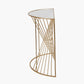 Liberty Glass and Gold Metal Half Moon Console Table