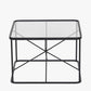 Roxy Glass and Black Metal Coffee Table