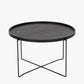 Voss Black Wood Veneer and Black Metal Coffee Table