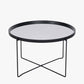 Voss Mirrored Glass and Black Wood Veneer Coffee Table