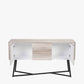 Ukiah Grey Oak Veneer and Black Metal 2 Door 2 Drawer Sideboard