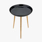 Seline Black Enamel and Gold Metal Side Table