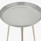 Seline Grey Enamel and Silver Metal Side Table